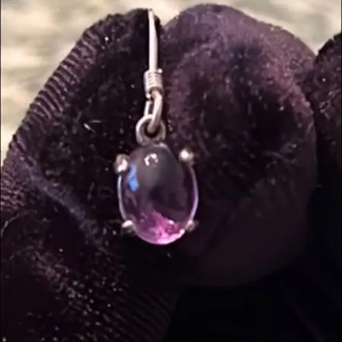 Vintage amethyst set silver earrings metal bracelet Celtic cross necklace EUC Purple