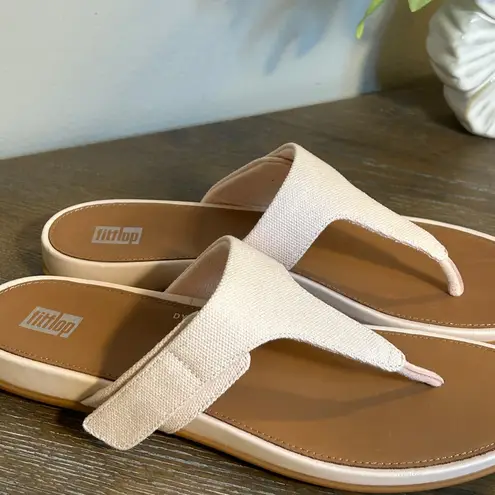 FitFlop Gracie adjustable canvas toe-post sandals dynamicush technology size 7