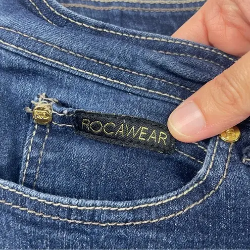 Rocawear Blue Gold Denim Jeans Y2K Vintage Size Junior 7