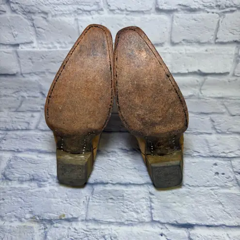 Corral Teens Western Boots Cowgirl Shoes Womens Size 4 Tan Leather Hearts