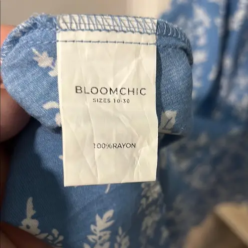 Bloomchic plus size flutter sleeve Ditsy floral Pocket split maxi dress