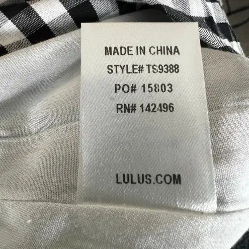 Lulus Collegiate Class Mini Skirt Womens M Black White Gingham Ruffle Picnic Size M