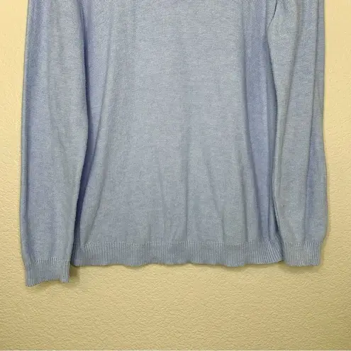 Chico's Chico’s Women’s Size Large Blue Cowl-Neck Mixed Stitch Sweater