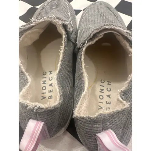 Vionic Malibu Gray Waffle Knit Slip On Casual Comfort Shoes Women's Size 8