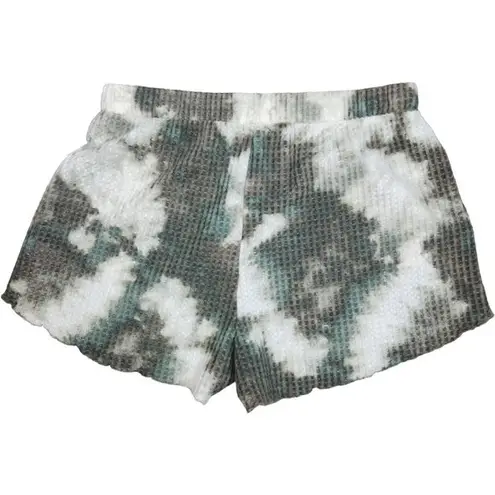 Abound Nordstrom  NEW Green Tie-Dye Waffle Knit Pull On Lounge Shorts Size Large