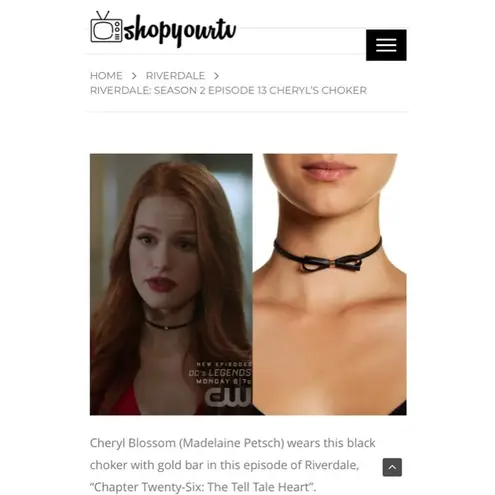 new ๑ aso TV’s Riverdale ๑ Leather Bow Choker ๑ Cheryl Blossom Madelaine Petsch Black