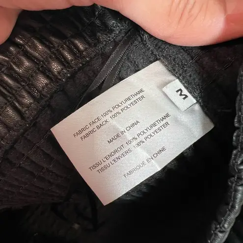 Proenza Schouler WHITE LABEL Faux Leather Smocked Crop Top Sz M