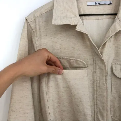 BOA Linen Blend Belted Jumpsuit Cream S