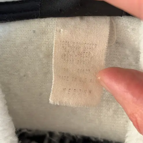 VTG Mazmania Zebra Print Fleece Jacket Full Zip White Black 90s Art to Wear M Size M