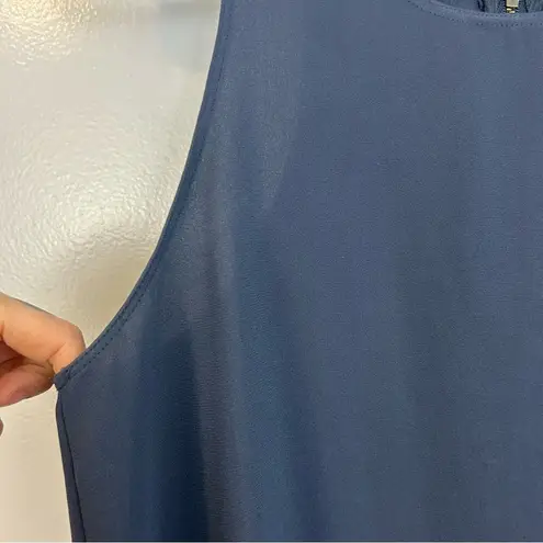 Wilfred Aritzia Dusty Blue Silk Trim Sleeveless Flowy Tank Size Small