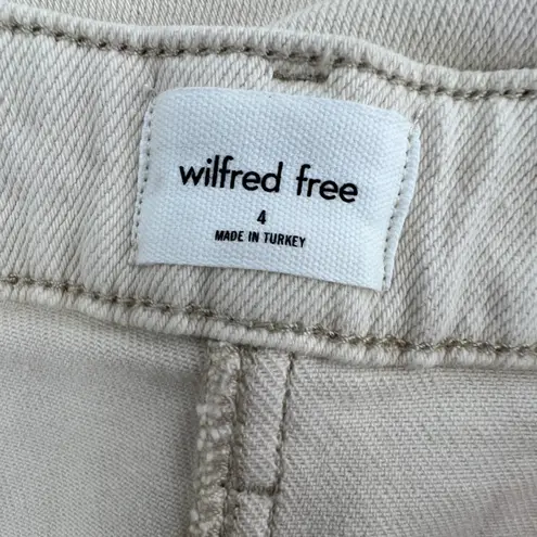 Wilfred Aritzia Free Women 4 Modern Cargo High Rise Cotton Twill Pants Cream Y2K