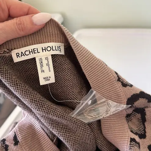 Rachel Hollis Ltd. Women's Pullover Leopard Sweater Top Brown Size XS