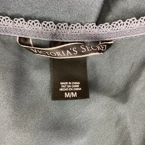 Victoria's Secret Victoria’s Secret Gray Satin & Lace Bodice Trim Short Sleep Dress M