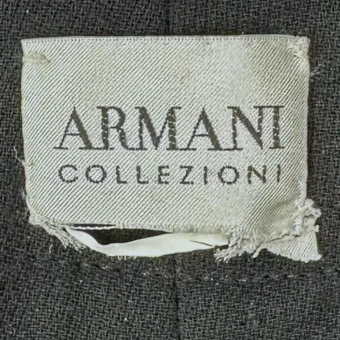 Armani Collezioni Black Wool Crepe Straight Leg Trousers Size 12