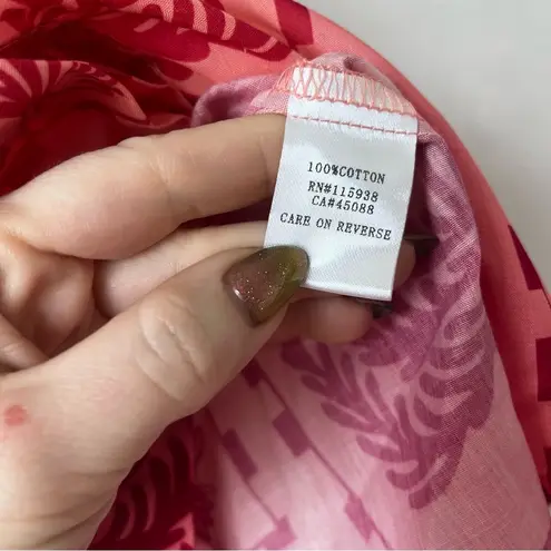 Petal and Pup Taylor Peach Palm Tree Floral Oversized Shirt L