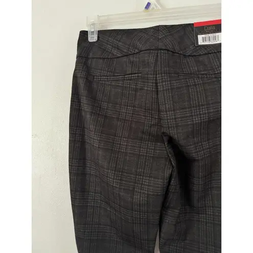 NWT Dalia Mid Rise Black Plaid Tummy Control Pull On Slim Dress Pants Sz Medium