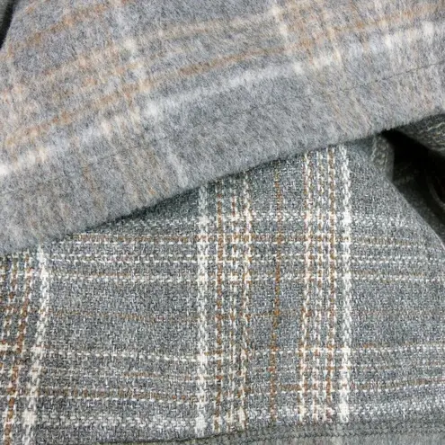 One World World Market Poncho One Size Cecil Gray Brushed Plaid Funnel Neck Lounge Pocket