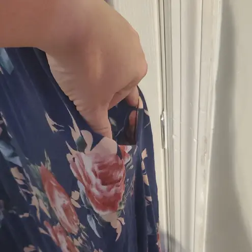 Floral Navy Maxi Dress Blue Size L
