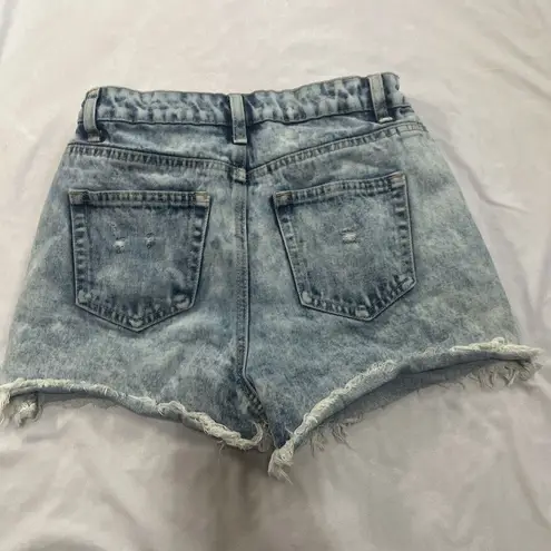 Ban Jara  Women's Size 3/25 Denim Jean Shorts Distressed Raw Hem Light Wash