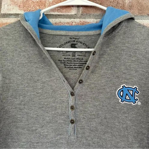 UNC North Carolina Hooded Henley Shirt Women’s Medium Gray Blue College