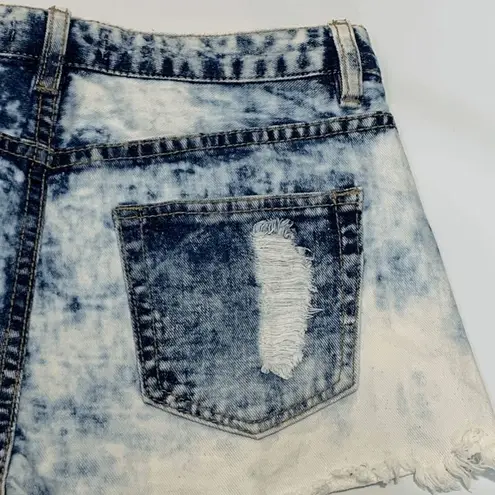 Forever 21  Acid Wash Distressed Denim Short