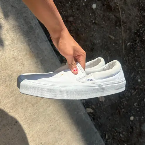 Vans White Slip On