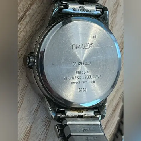 Timex Ladies Watch Indiglo White Dial Two Tone Stainless Bracelet Date Window