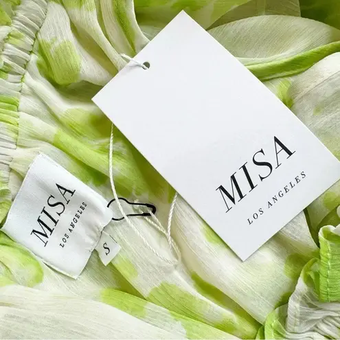 MISA Los Angeles Misa Rumi One Shoulder Asymmetric Ruffle Floral Print Chiffon Dress Size S NWT