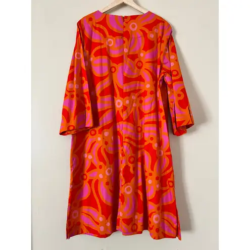Lesley Evers Drew Dress Cotton Slub Tunic 100% Cotton Orange Chicka 1X No Belt Size XL