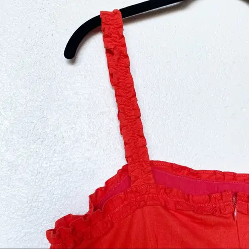 Newbury Kustom Button Front Ruffle Strap Dress Size Large