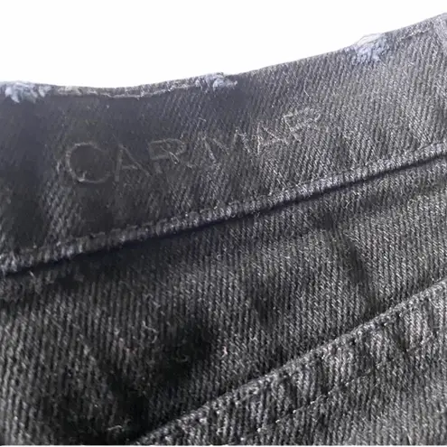 LF new  Carmar ❉ Crazy Daisy Embroidered Denim Cut Offs Shorts ❉ Jet Black ❉ 26