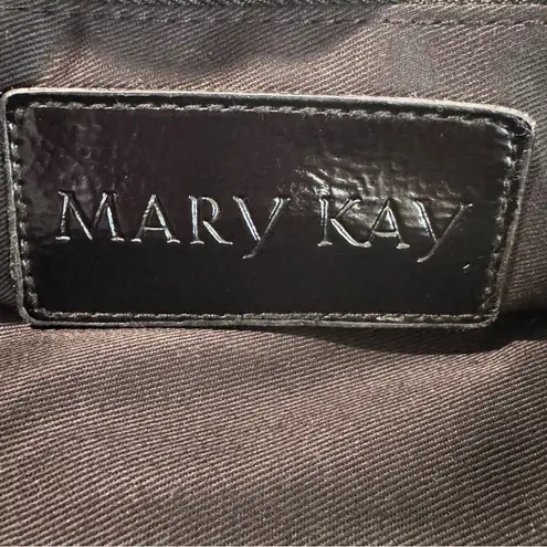 Mary Kay Large Oversized Black Vinyl Clutch Bag Jewel Snap Closure Evening Glam