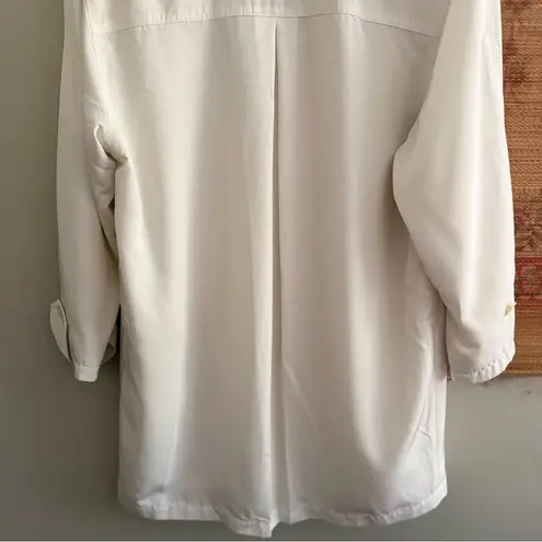 Vintage White Mid Length Double Breasted Trench Coat Size 10
