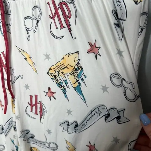 Harry Potter Jogger Sleep Pant White Hogwarts print athleisure lounge pant large