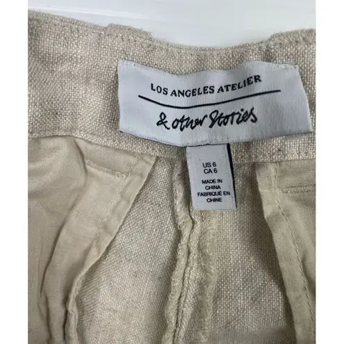 YA Los Angeles Los Angeles atelier & other stories linen Wide Leg Pants Beige Relaxed 6