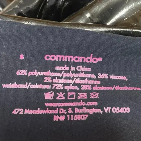 Commando Black Latex Faux Patent Leather High Waist Skinny Leggings Pants Size S