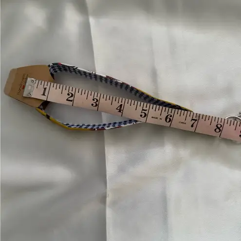 Handmade  Plaid Cats Wristlet Keychain with Navy Blue Tassel