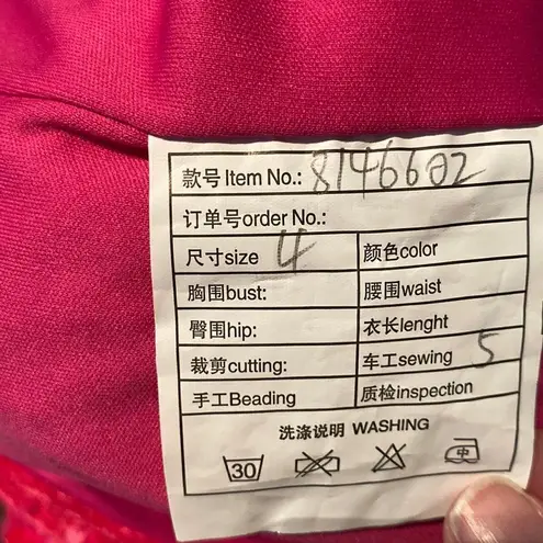 Women’s Sequined One Shoulder Short Pink Party or Prom Dress Size 4 Pink