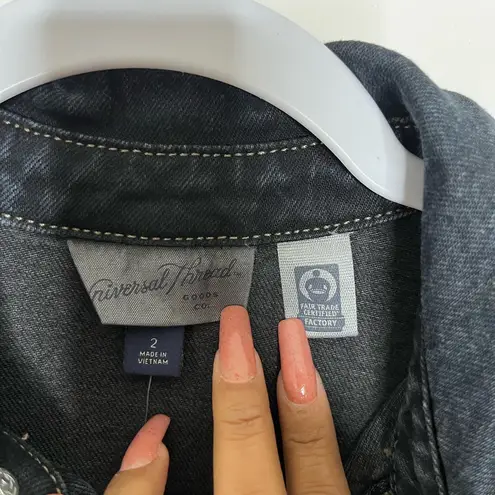 Universal Threads New Universal Thread Denim Jumpsuit Dress Skirt Romper Thick Dark Long Sleeve