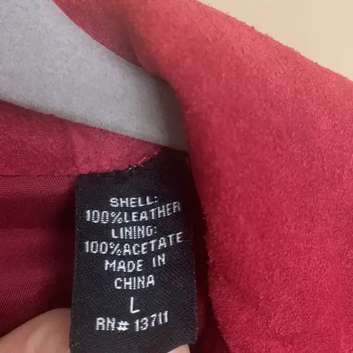 Ideology Women's Red Leather- Suede Jacket NICE