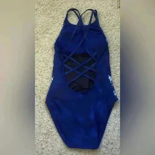 La Blanca Boho Tie Dye One Piece Swimsuit Blue Size 6
