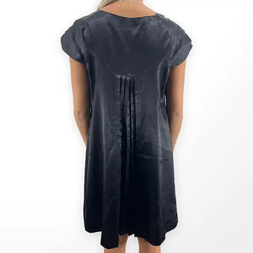 90s SERENA KAY Vintage Black Cap Sleeve Pleated Mini Baby Doll Dress Size 2