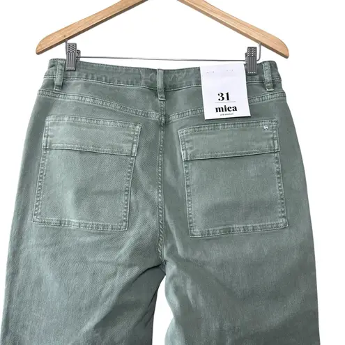 Mica Denim Women's 31 Sap Green Cargo Utility Cropped Straight Pants Stretch