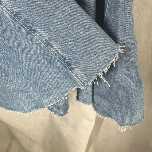 RE/DONE Flounce Denim Frayed Sleeveless Mini Dress Size Small Casual