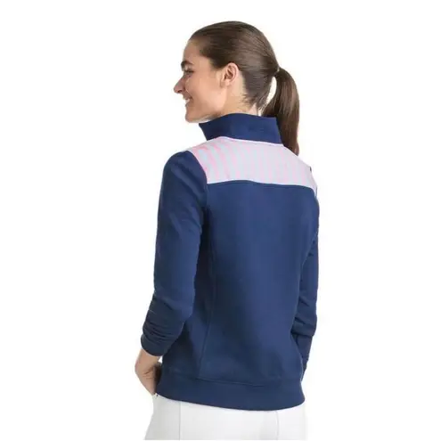 Vineyard Vines Stripe Shoulder Classic Shep Shirt Quarter Zip Sweatshirt Small