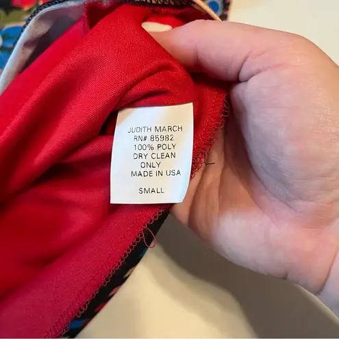 Judith March Womens Size Small V-Neck Cutout Back Bell Sleeve Floral Boho Blouse