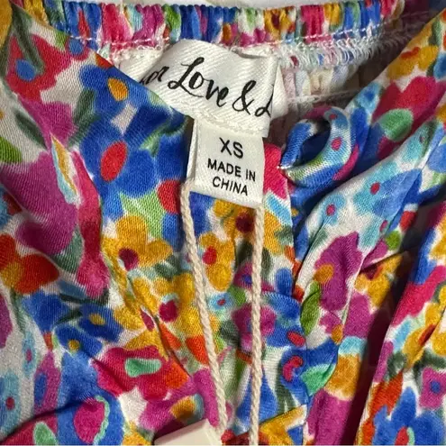 For Love & Lemons 🔆  Sasha Mini Dress Blue Dizzy Floral - XS NWT