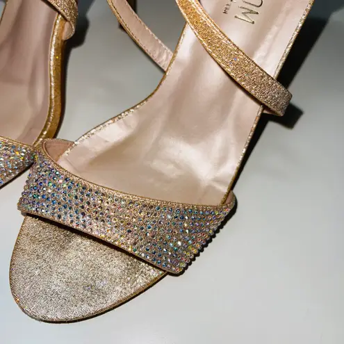 De Blossom Collection Elton Nude Sparkle Rhinestone Stiletto Heels