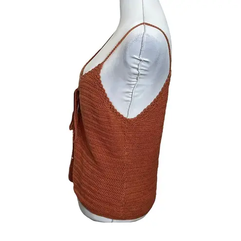 Intermix Cheyenne Crochet Tank Top Spaghetti Straps Burnt Orange Women’s Size S