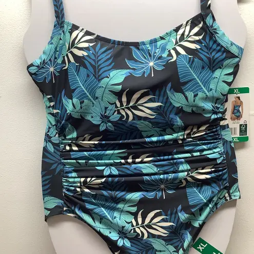 32 Degrees Heat 32 Degrees Cool Size XL Floral Ruching Detail One Piece Swimsuit. New With Tags